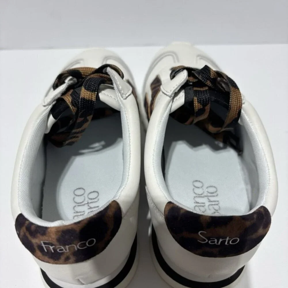 Franco Sarto Women’s Matera White Leather Sneakers, Size 6.5 M